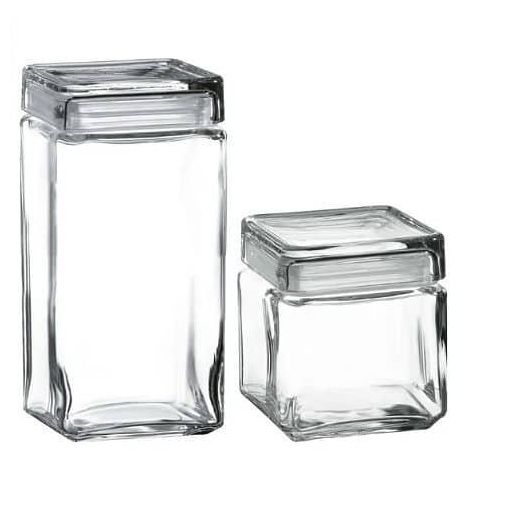 Generic 400ml & 800ml Acrylic Jar Food Preserve Airtight Container With Lids For Coffee, Sweets, Biscuits, Flour, Tea Glass Storage Jars-Clear