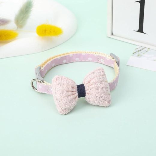 Generic Comfortable Pet Collars for Cats, Puppies, Small Dogs, Fat Rabbits with Adjustable Size,Bow, Bell & Buckle Safety Lock - Multicolor