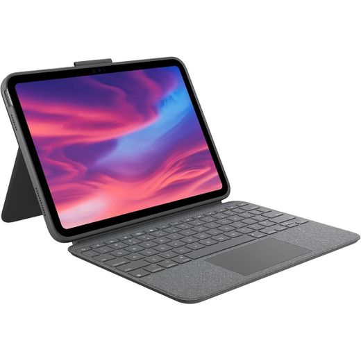 Logitech  Combo Touch, Detachable iPad Keyboard Case 10th gen  CASE + KEYBOARD  ONLY - NO TABLET INCLUDED! - Oxford Gray, Large Precision Trackpad, Full-Size Backlit Keyboard, Smart Connector Technology, A16 compatible