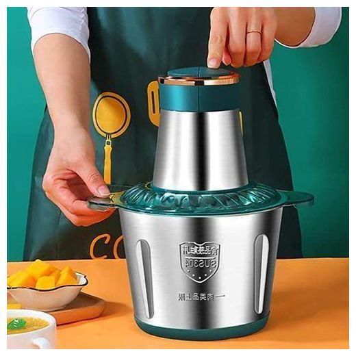 Hoffmans 2L Electric Meat Grinder Bowl Food Meat & Vegetable Chopper Mincer- Green - image 2