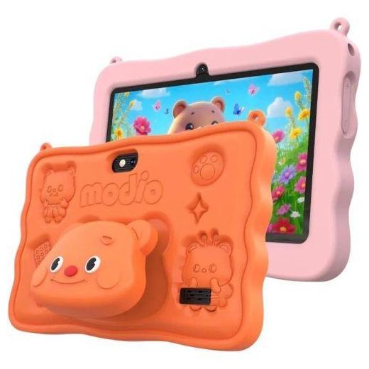 Modio  M72 Kids Tablet 7 Inch 6GB RAM Memory+ 256GB ROM Storage 1024×600 IPS Display Dual Camera 30000mAh Battery Dual Camera Android 13 5G Network with Shockproof Case, Lanyard, Touch Screen Pen, Sticker.