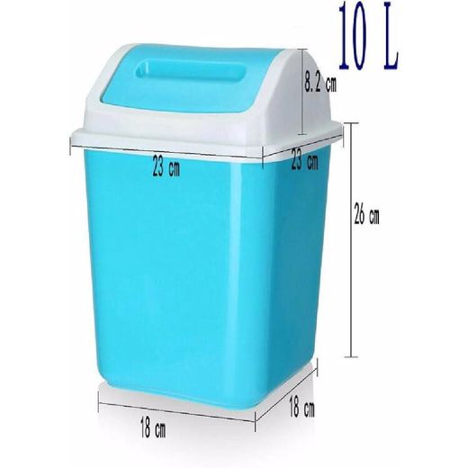 Generic Rubbish Rubbish Shake The Lid Trash Cans Creative  Bathroom Bedroom Living Room With Lid Flip Garbage Can 10L,Blue,brown