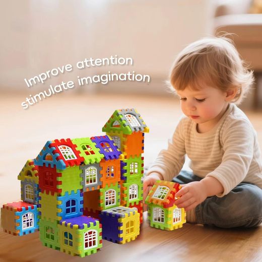 Generic 70PCS Large Scale House Building Blocks Simulation Window Design Construction Set Kindergarten Toys For Boys And Girls Gift - image 2