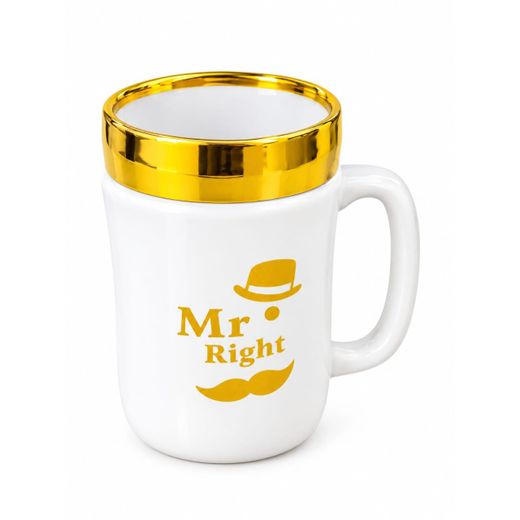 Generic Milda Ceramic Coffee Mug Tea Cup Milk Mug White Decal With Mirror Lid 400 Ml - image 2