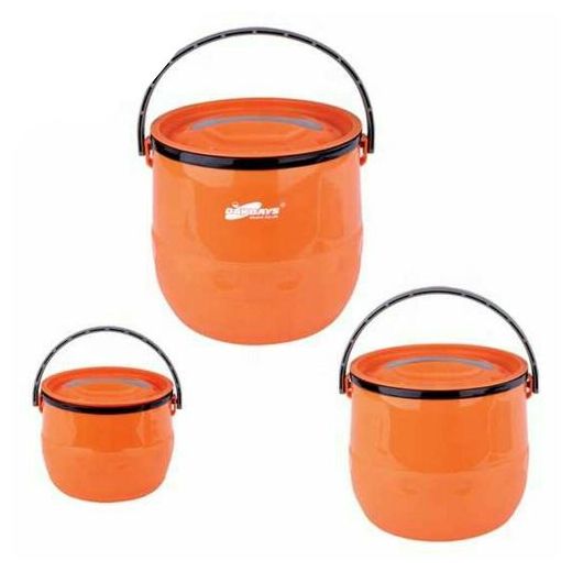 Daydays 3 Pc Insulated Lunch Box Food Warmer Jar Storage Container- Multi-colours. - image 2