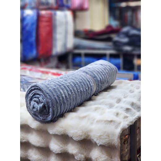 Generic Fleece soft flannel throw blanke-Grey