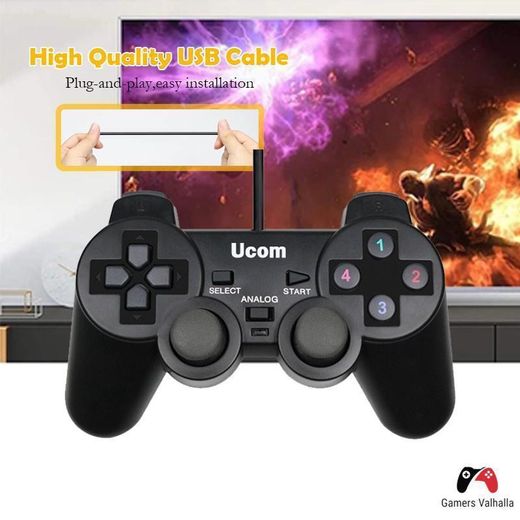 UCOM PC Controller Game Pads Double Shock Vibration - Black - image 2