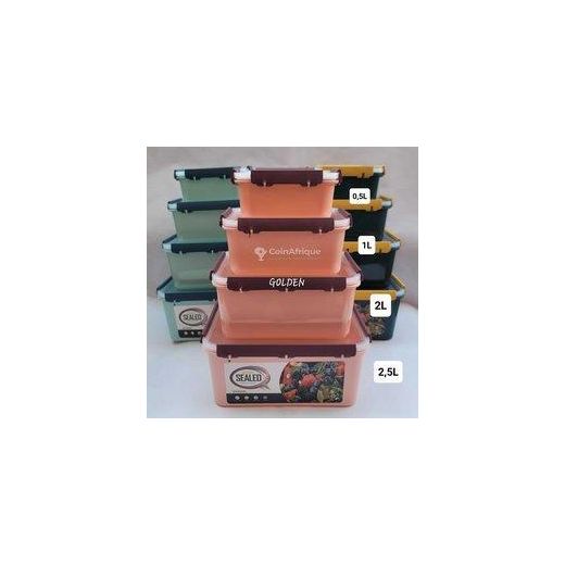 Generic Plastic food containers 4in1 multi color design  rectangular shaped with lid cover. Multi color