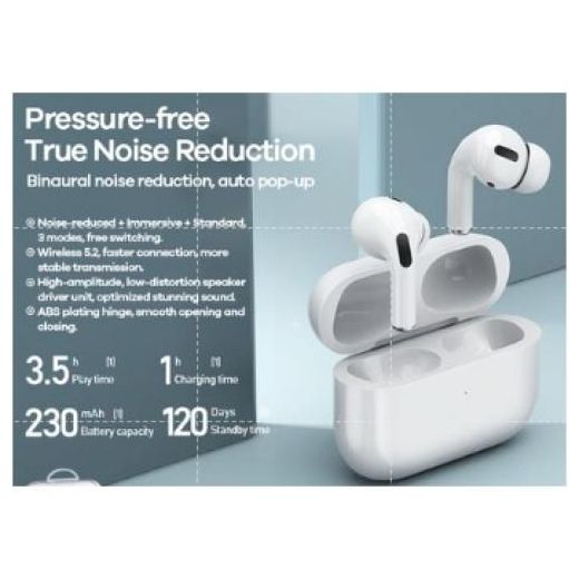 Generic AirPods Pro Pressure Free Bluetooth Waterproof Noise Reduction Headsets - White - image 3