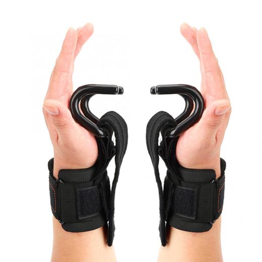 Generic 2Pcs lot Weight Lifting Hanger Hand Bar Wrist Straps Glove Weightlifting Strength Training Gym Fitness Hook Support Lift Grip Belt Hook for bars and traction Valeo Power Lifting Hangers - image 4