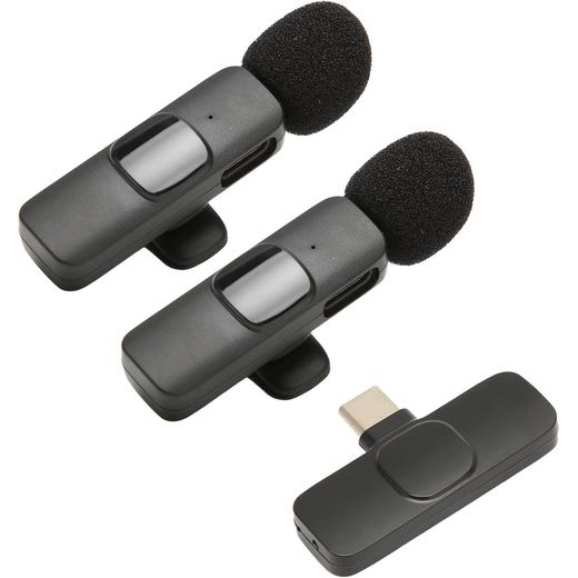 Generic K9 Wireless Microphone Studio Gaming for Phone Type-C -Black