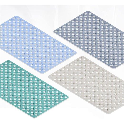 Generic Silicone Bathroom Non-Slip Mat, 38x72 Cm Grey Shower Mats Non-Slip Bath Mats, Bathroom Anti-Slip Massage Hollow Mat, Bathtub Shower Mat for Bathroom With Suction Cup Eco-friendly Rapid Drain Holes Drainage For  Shower Wet Areas And Slippery Surfaces - image 4