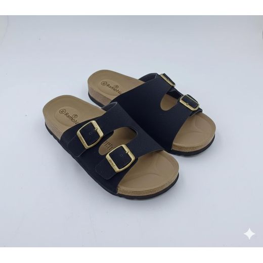 Fashion Unisex Men and women Flat Sandals -Black
