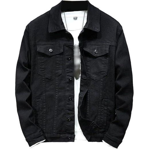 Generic Men’s Classic Denim Jacket – Black