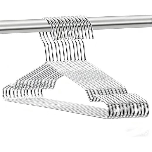 Generic 10 Pcs Heavy Duty Stainless Steel Clothes Hangers - Silver Metal Wire Hangers for Wardrobe & Closet Organization