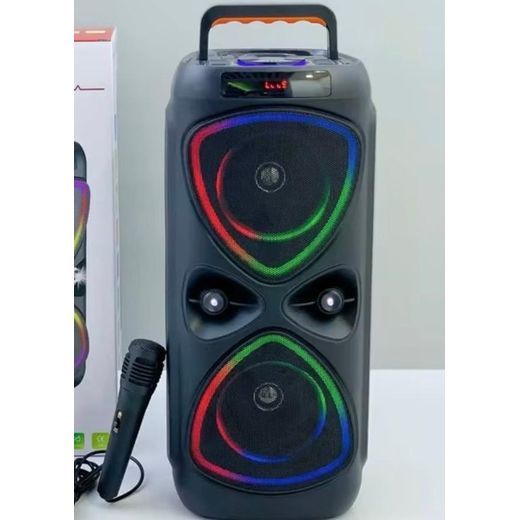 Generic  Portable Bluetooth Speaker with Surround Sound & Karaoke and MP3 Player for Outdoor Parties with RGB Lights