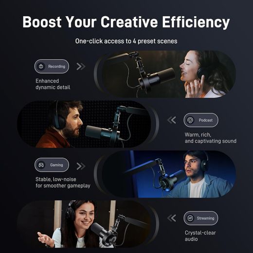 Generic MAONO Dynamic Microphone-XLR USB Podcast Recording Mic: for Studio Vocal Recording, Content Creation, Home Studio, Voiceover, with 192kHz/24bit, Noise Reduction, Mic Gain, Monitoring, Mute (PD300X) Audio, Mute Button, Link Software. For Streaming, - image 3