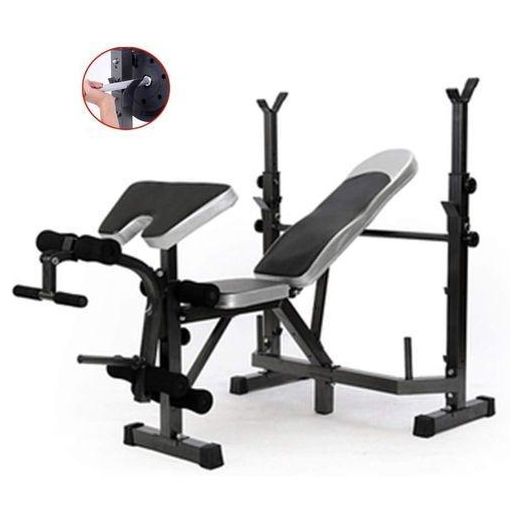 Generic Versatile All-in-One Home Gym Weight Bench with Barbell Rack - Multicolor