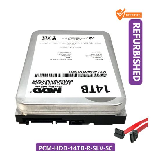 Universal 14TB Internal Desktop Hard Drive HDD Silver Refurbished + SATA Cable - image 2