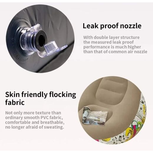 Generic Large Lazy Inflatable Sofa Chairs PVC Lounger Seat Bag With Footrest & Pump - image 4