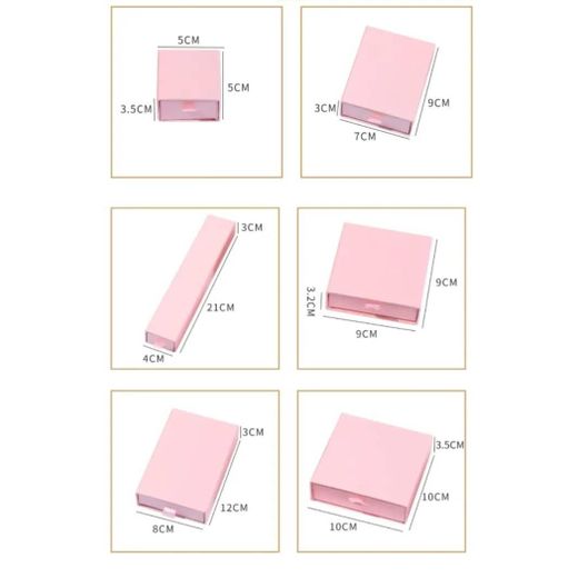 Generic  Jewellery Packaging Boxes Jewelry White Drawer Paper Box Gift Sliding- Turquoise - image 3