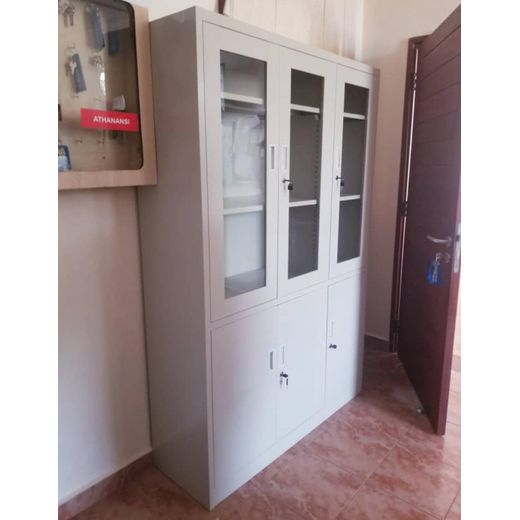 Authentic Half glass steel office cabinet 3 doors - image 2
