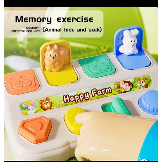 Generic Kids Animal Memory Game Pop-Up Toy with Sound & Light Interactive Learning Board – Multicolor