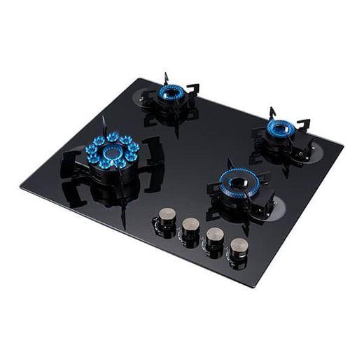 Digiwave 60cmx60cm 4 Foldable Gas Burner Built In Hob With Auto Ignition Tempered Glass-Black - image 3