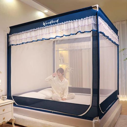 None Zip box square mosquito net with strong metallic stands - image 2