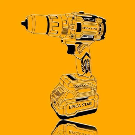 Generic Epica Star 18V Lithium-Ion Brushless Cordless Drill- Black, Yellow - image 3