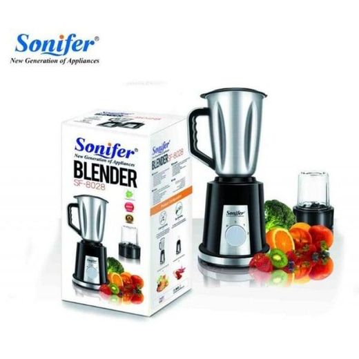 Sonifer 2 In 1 Stainless Steel Blender With Mill Grinder -  Silver , Black - image 2