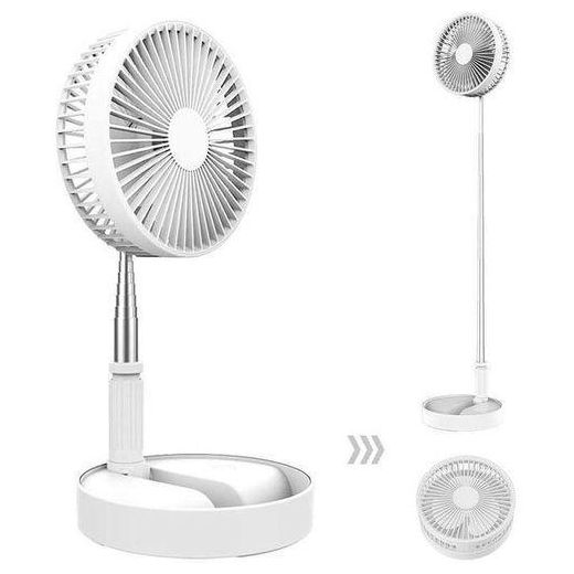 Portable Folding Air Conditioning Fan, Mini Evaporative Air Cooler Table Fan Foldable Telescopic Fan - White