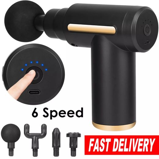 Generic USB Type C Rechargeable Deep Tissue Vibrating Massager+ 4 Heads - image 2