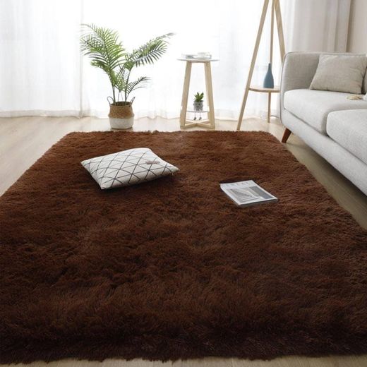 Luxury Shag Carpets Rugs to Frame Your Living Room Thick Shaggy Plush Fuzzy Abstract Area Rug Indoor Home Floor Room Home Decorative-Brown
