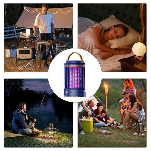 Generic Indoor Electric Fly Catcher Mosquito Repellent UV Led Rechargeable Purple Light Pendant Insect Lamp 3 Modes With Light Home USB Trap Portable Fly Control Device - image 2