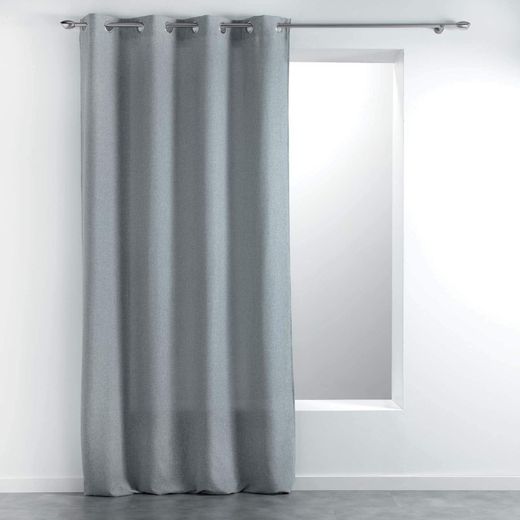 Generic Woven Curtain with Eyelets 140 x 260 cm -Grey