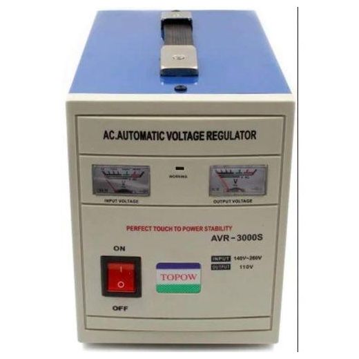 Generic Star ST-1000A 1000Watts Multi-Function Automatic I.C.Powered Voltage Stabilizer Regulator Step Down 110/220 Voltage 50/60Hz Converter Transformer With Fuse Protection For Wind - Red/Blue Generator