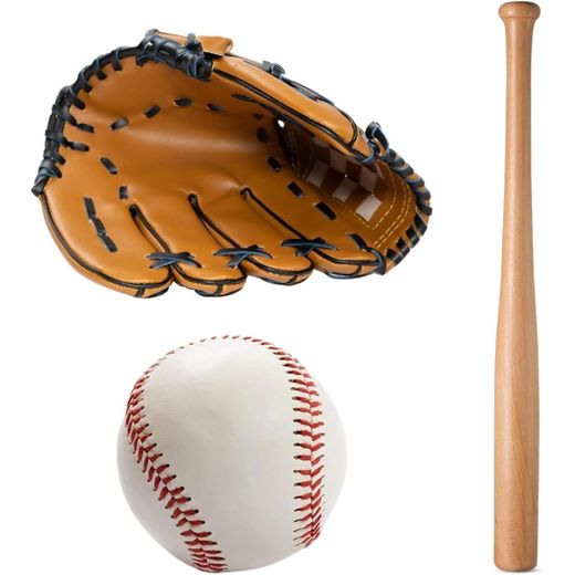 Generic Wooden Baseball Bat with Glove and Ball Set – Classic 3-Piece Baseball Kit for Kids & Adults – Training Practice Equipment for Outdoor Sports Training And Practise Backyard Games & Beginners - image 2