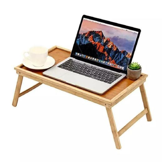 Generic Breakfast In Bed Foldable Bamboo Tray,LapTop Stand Multiple Purpose