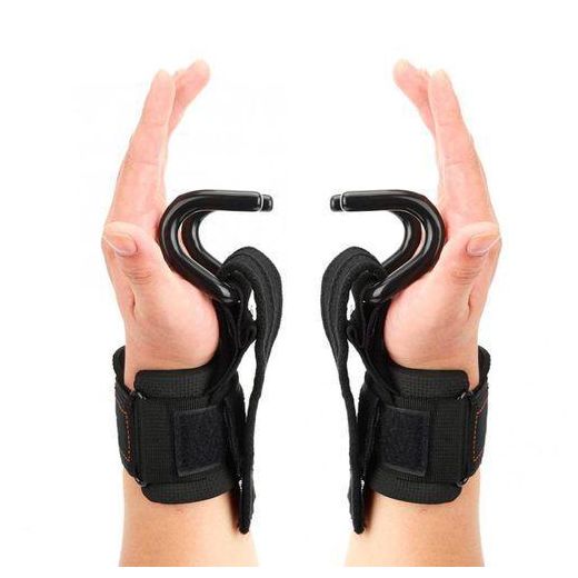 Generic 2Pcs lot Weight Lifting Hanger Hand Bar Wrist Straps Glove Weightlifting Strength Training Gym Fitness Support Lift Grip Belt Hook for bars and traction Valeo Power Lifting Hangers - image 4