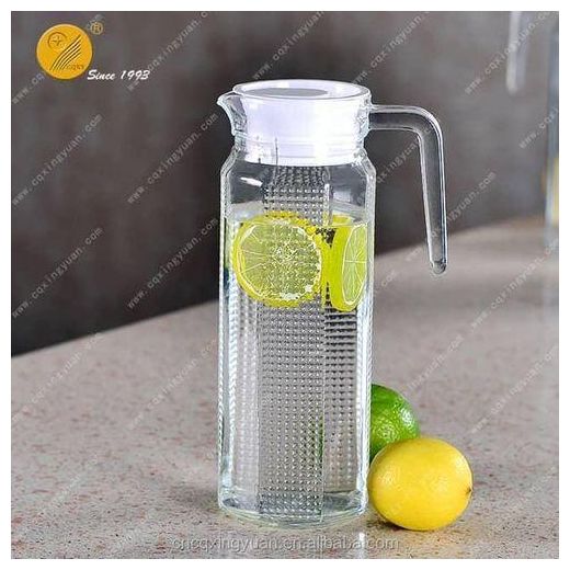 Generic Textured Glass Carafe / Pitcher with Lid - Clear - image 2