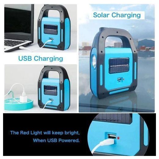 Generic 3 Lights In 1 Rechargeable Emergency Led Lamp With Solar/Color Varies-Blue/Green - image 4