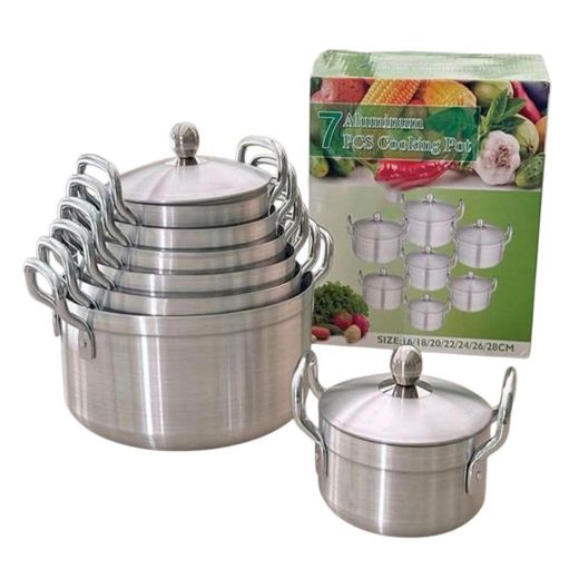 Generic Alminium Cooking And Serving Dish Set With Covers- 7 pieces