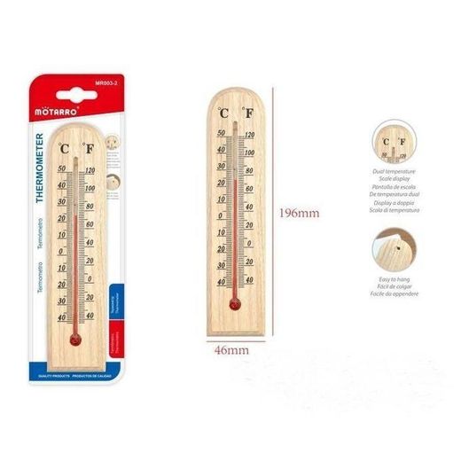 Generic Temperature Meter Measuring Device Celcuis Fahrenheit wood Thermometer Reader