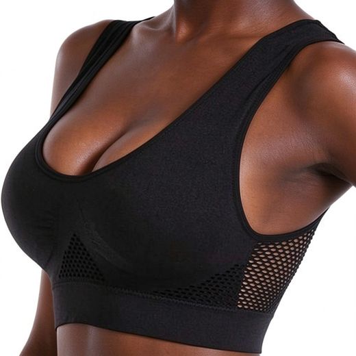 Fashion Breathable Bras Women Plus Size Mesh Comfortable Sports Everyday Black Bra