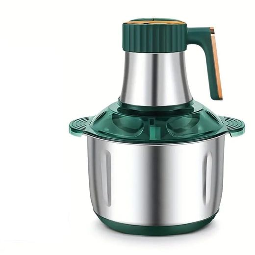 Hoffmans 5 Litres 1000W Multifunctional Electric Food Processor Meat Grinder  With Stainless Steel 4-Blade Copper Motor Stainless Steel Bowl Mincer 1.15m Copper Charging BS Plug-Silver