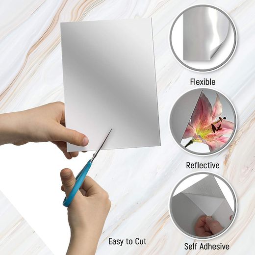 Generic Soft Mirror Sticker Big Flexible Mirror Sheets Full Body Mirror Self-Adhesive Wall Non Glass Cuttable Plastic Sheet Tiles- Multicolor - image 2