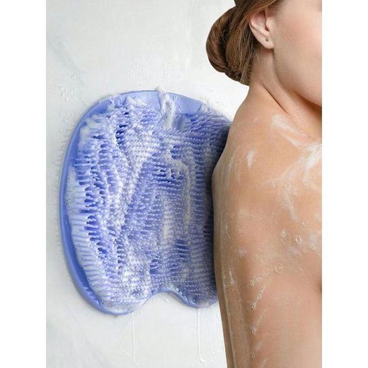 Generic 1pc Silicon Slouchy Bathing Brush Massaging & Cleaning Back, With Suction Cup For Attaching To