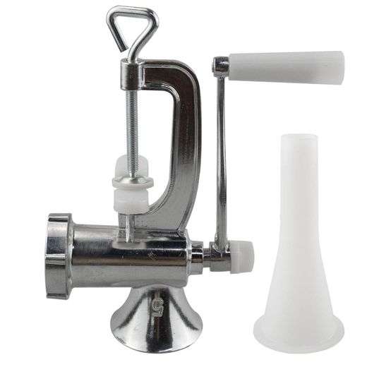 Generic Manual Meat Grinder with Multifunctional Aluminum Alloy Construction - Sausage, Spice, Pepper Grinding Machine Dumplings and Sausage Stuffer Hand Crank Vegetable Mincer - Essential Kitchen Tool