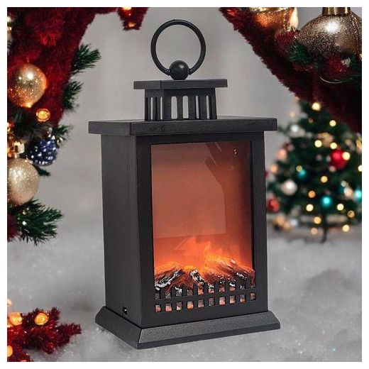 Generic fireplace lantern creates a flickering flame effect suitable for indoor decoration.